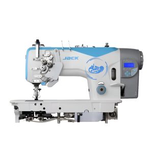 چرخ خیاطی دو سوزن دو ماکو درشت استپدار مدلJK-58750Dپایه فابریک + ضمانت